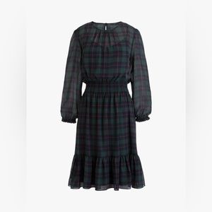 J Crew red and green plaid holiday dress